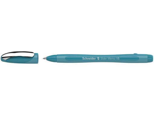 Balpen Schneider Slider Memo Colour Edition XB 1,4mm Teal   blauw schrijvend