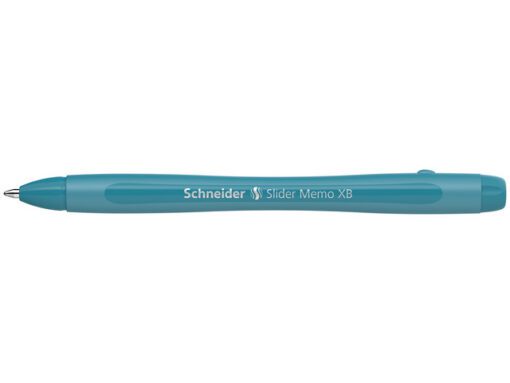 Balpen Schneider Slider Memo Colour Edition XB 1,4mm Teal   blauw schrijvend