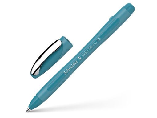 Balpen Schneider Slider Memo Colour Edition XB 1,4mm Teal   blauw schrijvend