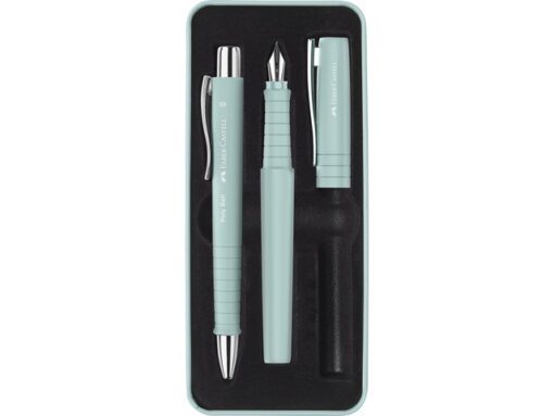 Balpen en Vulpen Faber-Castell Poly Pen in giftbox caribic  blue