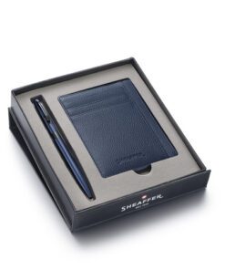 Balpen giftset Sheaffer Reminder 9018 Matte bleu polished   black PVD met  creditcardhouder sapphire night