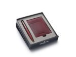 Balpen giftset Sheaffer VFM 9403 Excessive red chrome       plated met creditcardhouder scarlet blaze