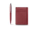 Balpen giftset Sheaffer VFM 9403 Excessive red chrome       plated met creditcardhouder scarlet blaze