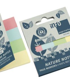 Info Page Marker papier 20x50mm, 4 kleuren recycled 100 vel per kleur