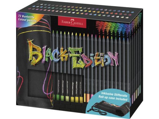 Kleurpotlood Faber-Castell Black Edition 72 stuks in        roletui zwart