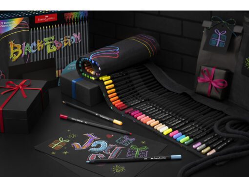 Kleurpotlood Faber-Castell Black Edition 72 stuks in        roletui zwart