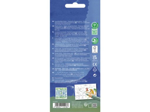 Kleurpotlood Faber-Castell Dino 10 Classic Colour + 3       metallic kleuren incl. stickervel