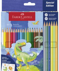Kleurpotlood Faber-Castell Dino 18 Classic Colour + 6 (3    metallic kleurenen 3 neon) incl. stickervel
