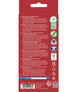 Ergonomische driekantige kleurpotloden met gepatenteerde Soft-Grip-zone dat zorgt voor moeiteloos en comfortabel tekenen. De wateroplosbare pigmenten geven fantastische resultaten. Geschikt voor rechts- en linkshandige kinderen. De kern is breukvast vanwege speciale SV-verlijming. Voorzien van naamlabel. Eenvoudig te slijpen met een kwaliteitspuntenslijper. De kleurpotloden zijn voorzien van een milieuvriendelijke lak op waterbasis. Het hout komt uit gecertificeerde duurzame bosbouw. Promotieset met 10+2 Grip kleurpotloden in standaard kleuren.