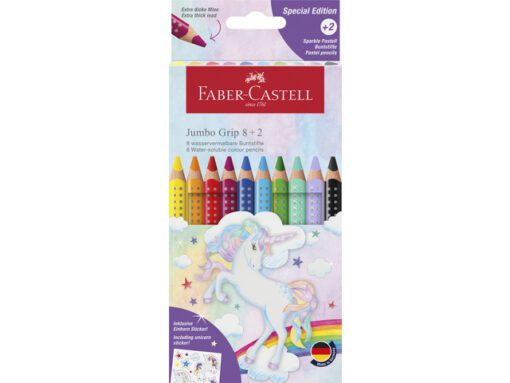 Kleurpotlood Faber-Castell Jumbo Grip Unicorn 8+2 incl.     stickervel