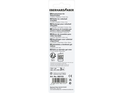 Navulling Eberhard Faber Animal Erase-it 3st. blauw op      blister
