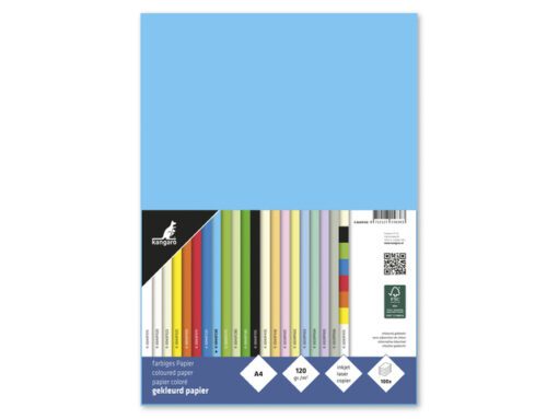 Papier Kangaro A4 120grs azuurblauw pak 100 vel