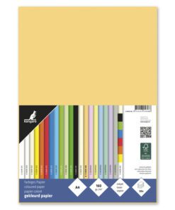 houtvrij en chloorvrij gebleekt papier. Leverbaar in verschillende kleuren. Pak à 50 vel