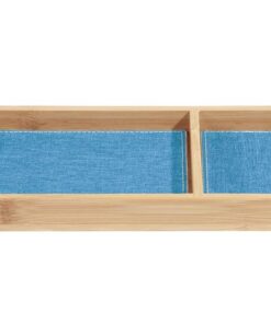 Pennenbak EYE STYLE bamboe 245x109x25mm met l.grijs- blauwe inlay