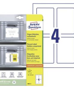 Positioneer etiket Avery voorbedrukt 120x80mm 5 vel 4       etiketten per vel 3-talig