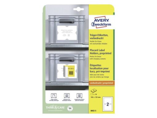 Positioneer etiket Avery voorbedrukt 160x120mm 5 vel 2      etiketten per vel 3-talig