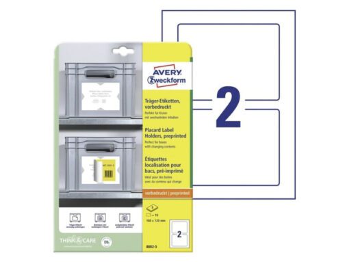 Positioneer etiket Avery voorbedrukt 160x120mm 5 vel 2      etiketten per vel 3-talig