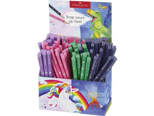 Potlood Faber-Castell grafiet  Dino en Unicorn HB 80x       standaard en 60x HB Jumbo in koker