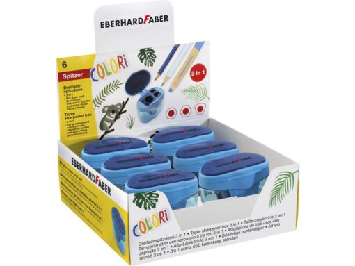 Puntenslijper Eberhard Faber 3-gaats blauw
