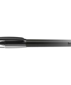 Rollerball met een reservepatroon die in de schacht ondergebracht. De vulpenroller of inktschrijver is uitgevoerd met een rollerballpunt. De edelstalen punt garandeert de beste slijtvastheid en is geschikt voor links- en rechtshandigen. Schrijfkleur: Koningsblauw - uitwisbaar. Houderkleur: Black + white