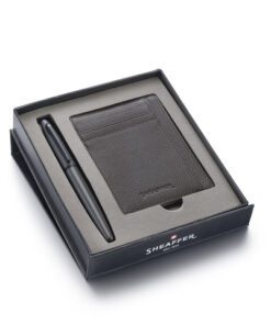 Rollerball giftset Sheaffer VFM 9424 Matt grey black tone   met creditcardhouder driftwood grey