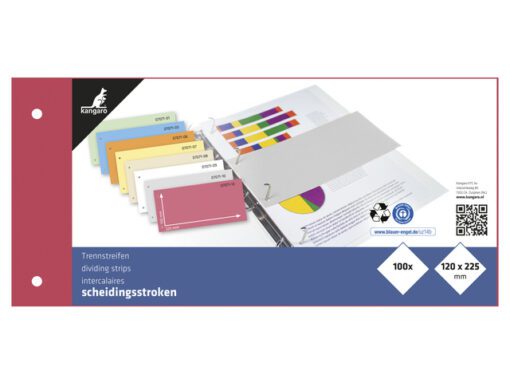 Scheidingsstrook Kangaro 180gr 225x120 2r pak 100st RC rood