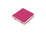 Schetsboek Kangaro 12x12cm hot pink PU HC 80 vel 140gr      roomwit met elastiek en lint