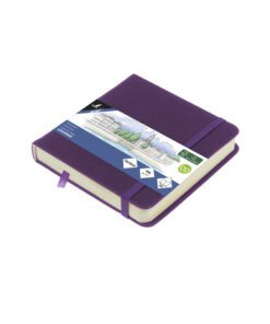 Schetsboek Kangaro 12x12cm purple heart PU HC 80 vel 140gr  roomwit met elastiek en lint