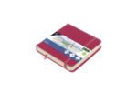 Schetsboek Kangaro 12x12cm ruby PU HC 80 vel 140gr roomwit  met elastiek en lint