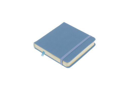 Schetsboek Kangaro 12x12cm sky blue PU HC 80 vel 140gr      roomwit met elastiek en lint