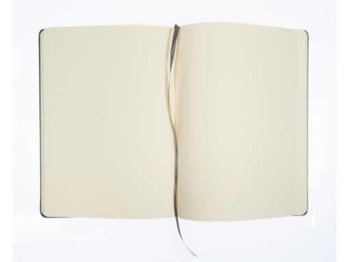Schetsboek Kangaro A4 cold grey PU HC 80 vel 140gr roomwit  met elastiek en lint
