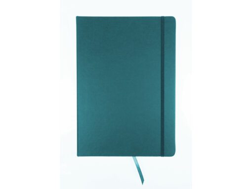 Schetsboek Kangaro A4 dark turquoise PU HC 80 vel 140gr     roomwit met elastiek en lint