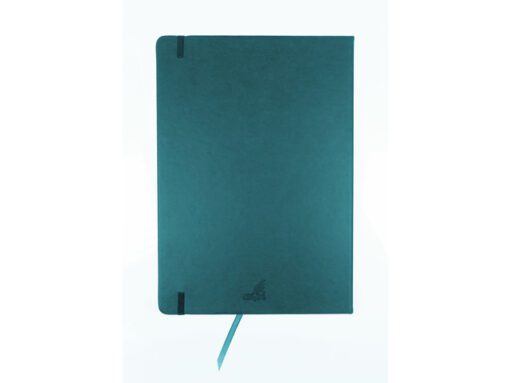 Schetsboek Kangaro A4 dark turquoise PU HC 80 vel 140gr     roomwit met elastiek en lint