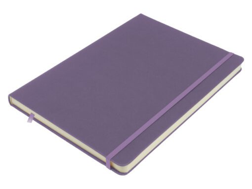 Schetsboek Kangaro A4 heather purple PU HC 80 vel 140gr     roomwit met elastiek en lint