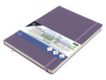 Schetsboek Kangaro A4 heather purple PU HC 80 vel 140gr     roomwit met elastiek en lint