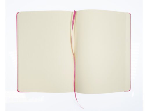 Schetsboek Kangaro A4 hot pink PU HC 80 vel 140gr roomwit   met elastiek en lint