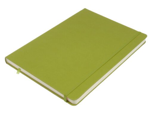 Schetsboek Kangaro A4 lime green PU HC 80 vel 140gr roomwit met elastiek en lint