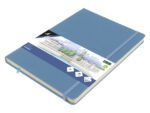 Schetsboek Kangaro A4 sky blue PU HC 80 vel 140gr roomwit   met elastiek en lint