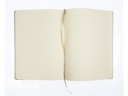Schetsboek Kangaro A4 taupe PU HC 80 vel 140gr roomwit met  elastiek en lint