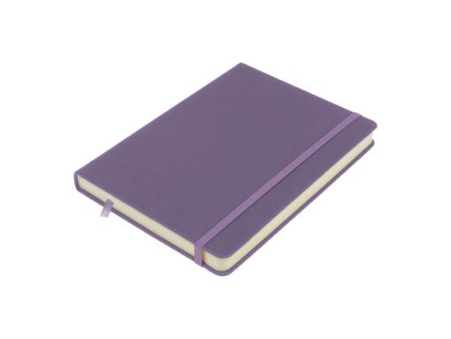 Schetsboek Kangaro A5 heather purple PU HC 80 vel 140gr     roomwit met elastiek en lint