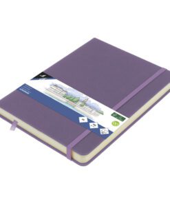 Schetsboek Kangaro A5 heather purple PU HC 80 vel 140gr     roomwit met elastiek en lint