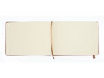 Schetsboek Kangaro A5 landscape cognac PU HC 80 vel 140gr   roomwit met elastiek en lint