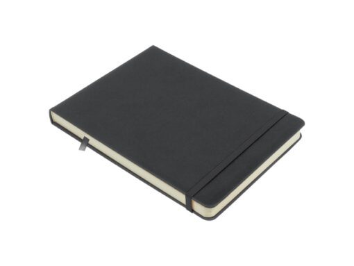 Schetsboek Kangaro A5 landscape cold grey PU HC 80 vel      140gr roomwit met elastiek en lint