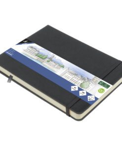 Schetsboek Kangaro A5 landscape cold grey PU HC 80 vel      140gr roomwit met elastiek en lint