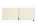 Schetsboek Kangaro A5 landscape dark turquoise PU HC 80 vel 140gr roomwit met elastiek en lint