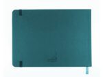 Schetsboek Kangaro A5 landscape dark turquoise PU HC 80 vel 140gr roomwit met elastiek en lint