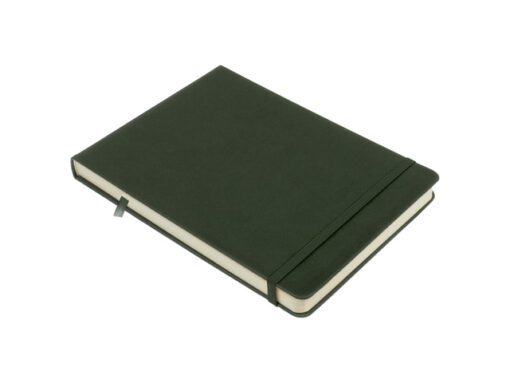 Schetsboek Kangaro A5 landscape forest green PU HC 80 vel   140gr roomwit met elastiek en lint