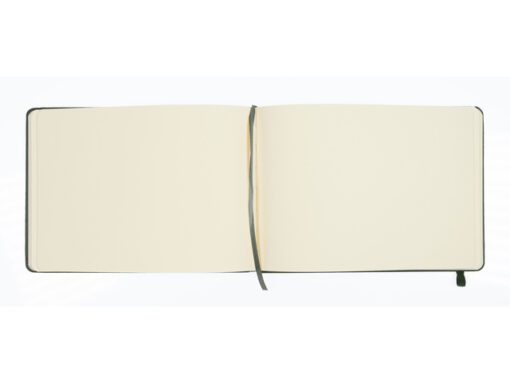Schetsboek Kangaro A5 landscape forest green PU HC 80 vel   140gr roomwit met elastiek en lint