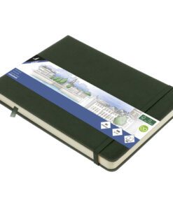 Schetsboek Kangaro A5 landscape forest green PU HC 80 vel   140gr roomwit met elastiek en lint