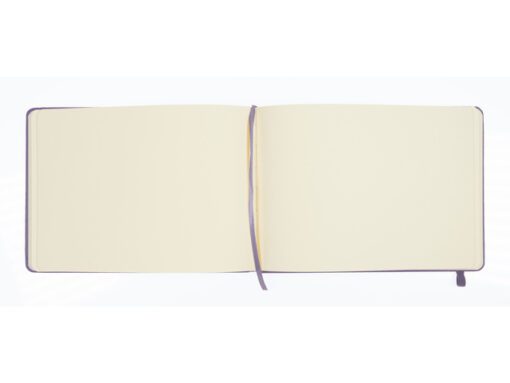 Schetsboek Kangaro A5 landscape heather purple PU HC 80 vel 140gr roomwit met elastiek en lint